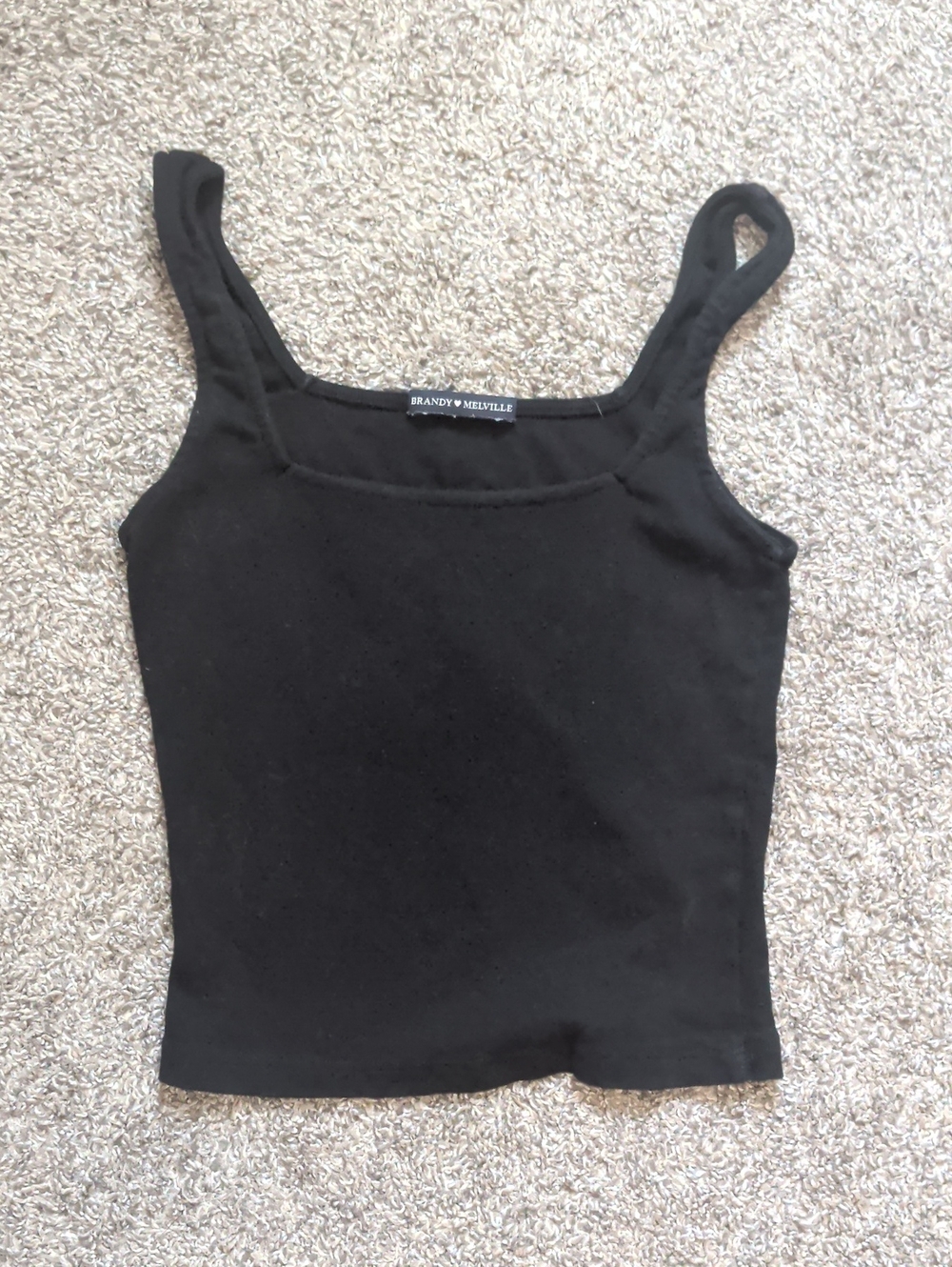 Brandy Melville Black Square Neck Tank